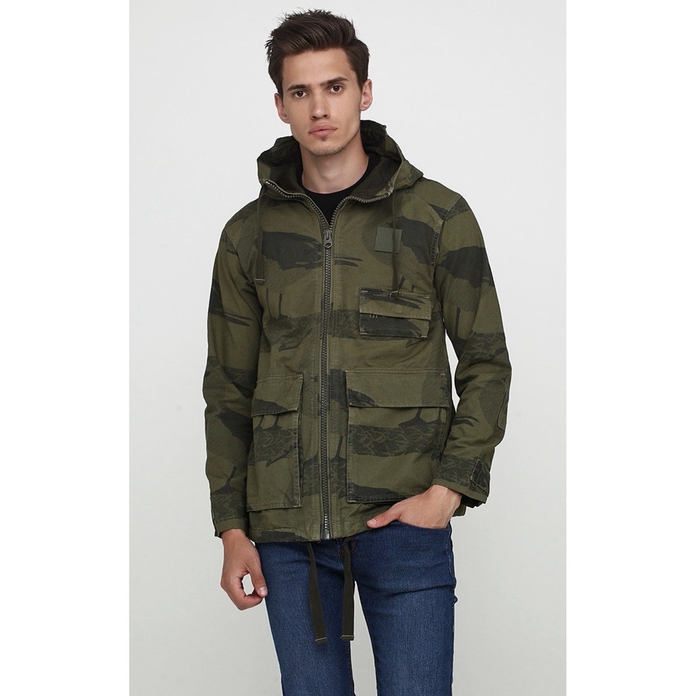 G-Star Raw Carber Hooded Mens 3XL Camo Military Field Jacket Hunting Bird Urban